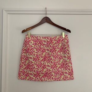 J. Crew floral cotton skirt w/ side zip & pockets